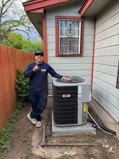 Completed AC unit installation by A-OK Services contractor