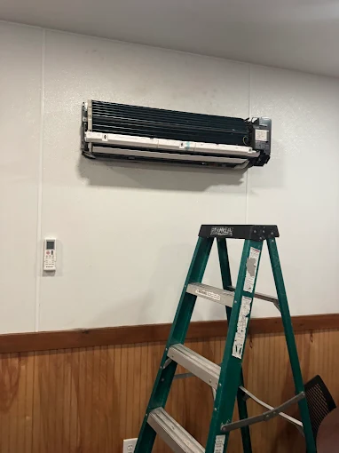 Ceiling cassette ductless mini-split installation