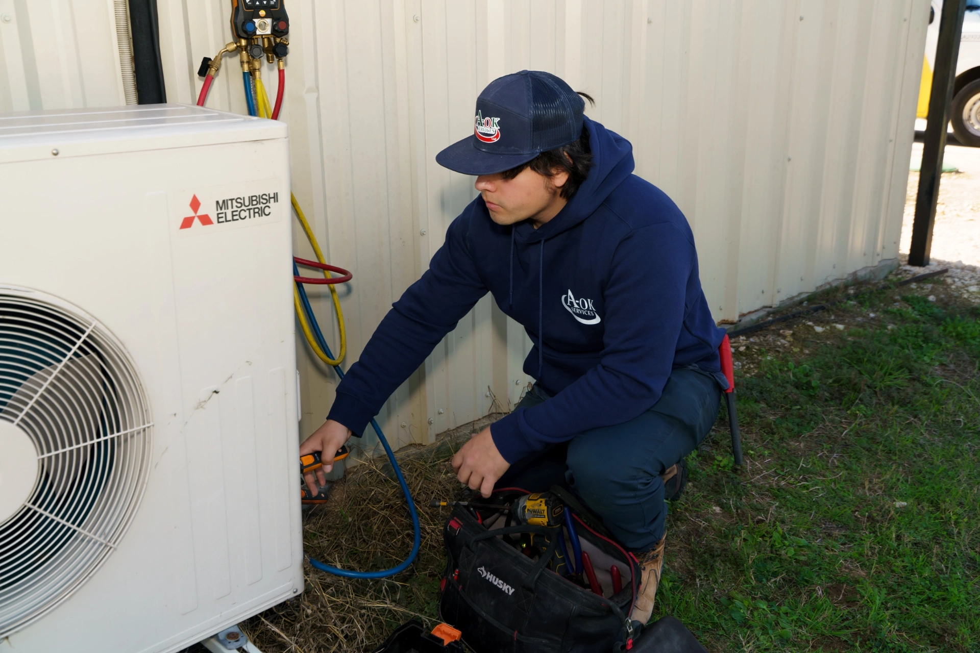 Carbon monoxide testing and safety inspection during furnace maintenance