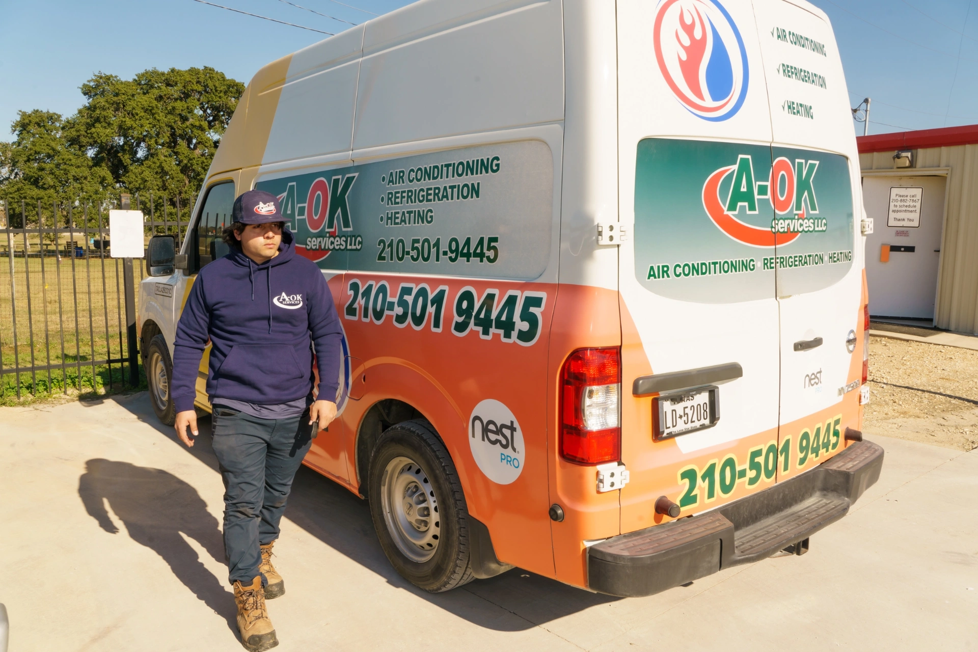 Professional A-OK Services HVAC Technician Ready for Service